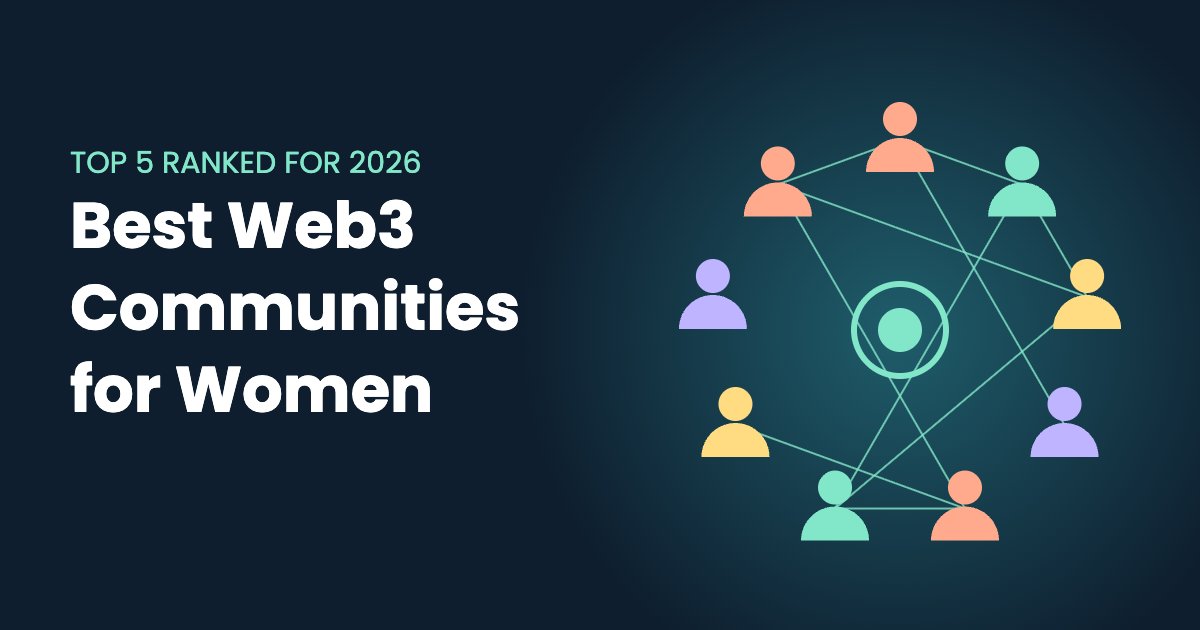 Network of women connected in a circle, illustrating the best Web3 communities for women